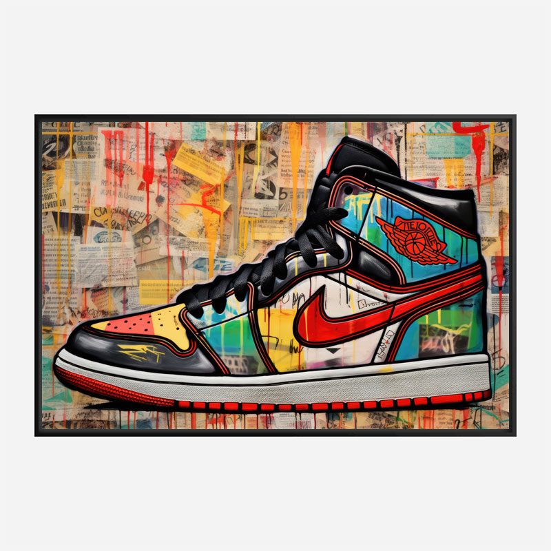 Air Jordon Sneakers Graffiti Style 10 Wall Art